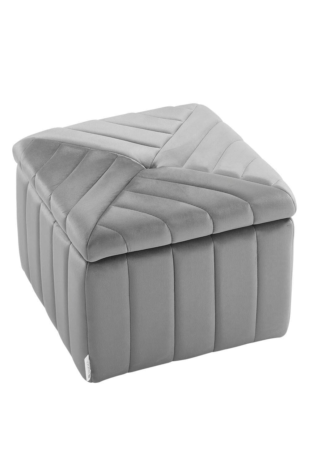 Livingandhome Upholstered Velvet Storage Ottoman Footstool, ZH1573 Living and Home 