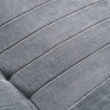 190cm Wide Grey 3 Seater Sofa Linen Convertible Sofa Bed with 2 Pillows Sofa Beds Living and Home 