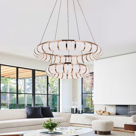 Lightsin Ivory and Orange Modern LED Pendant Light with Sleek Oval Design Lightsin UK 