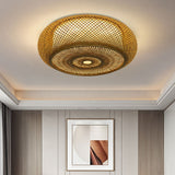 Lightsin Handcrafted Zen Bamboo Weave LED Ceiling Light Lightsin UK Diameter 60cm 