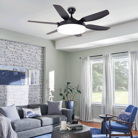 Lightsin Modern Smart Black Ceiling Fan Light with Remote and 6 Speeds Lightsin UK In Stock 