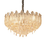 Lightsin Champagne Gold Crystal Leaf Chandelier Lightsin UK 