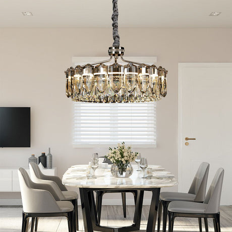 Lightsin Opulent Crystal Elegance Adjustable Pendant Light Lightsin UK Size A In Stock 