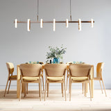 Lightsin Gold Linear LED Pendant Light with Acrylic Shades Lightsin UK 