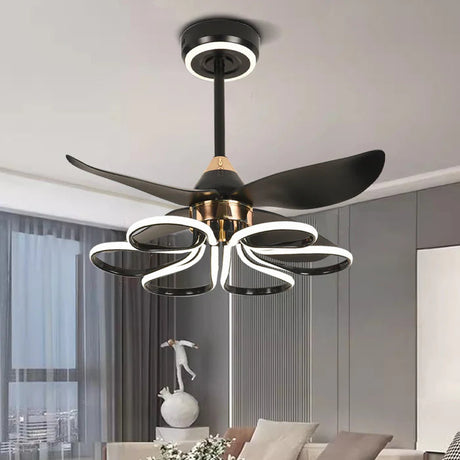 Lightsin Contemporary Black Aluminum Ceiling Fan Light Lightsin UK 