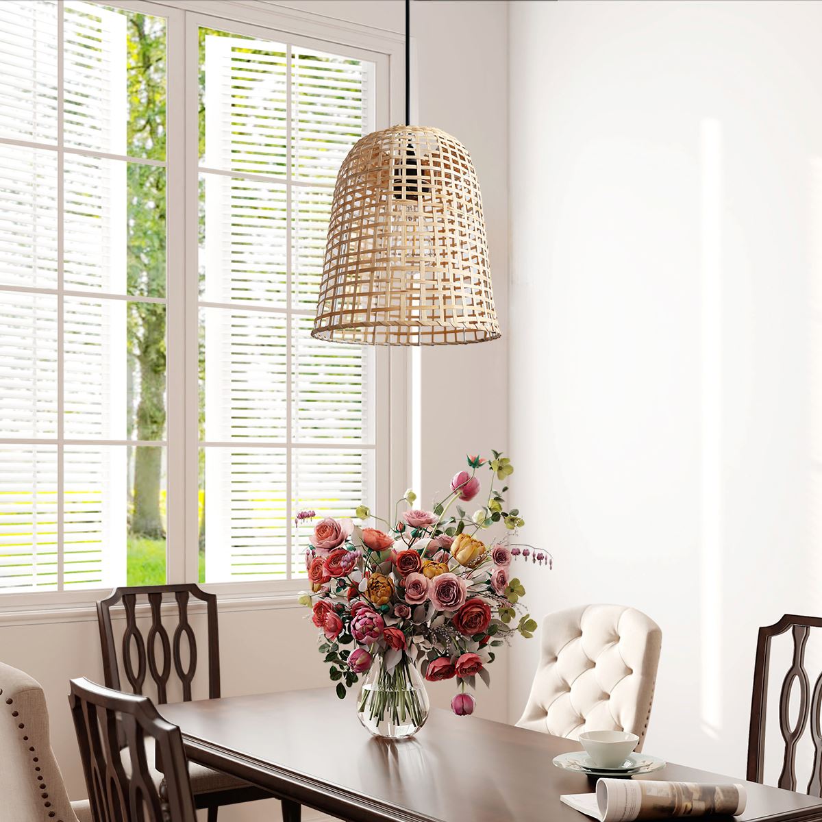 Lightsin Eco-Friendly Natural Woven Bamboo Pendant Light for Cozy Ambiance Lightsin UK 