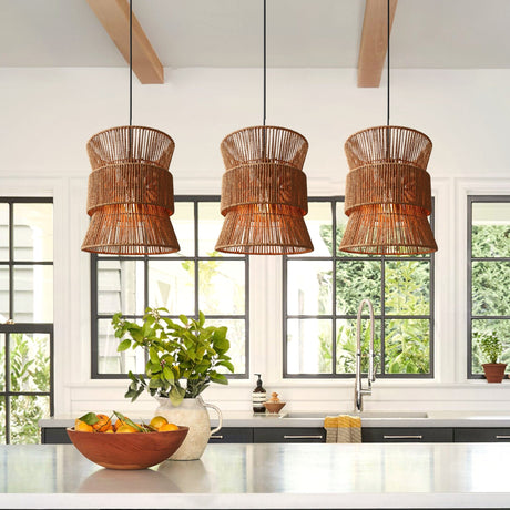 Lightsin Artisanal Handwoven Eco-Friendly Circular Pendant Light Lightsin UK In Stock 