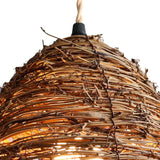 Lightsin Handcrafted Rustic Woven Rattan and Iron Pendant Light Lightsin UK 