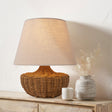 Lightsin Handwoven Rattan Table Lamp with Linen Shaded Lightsin UK 