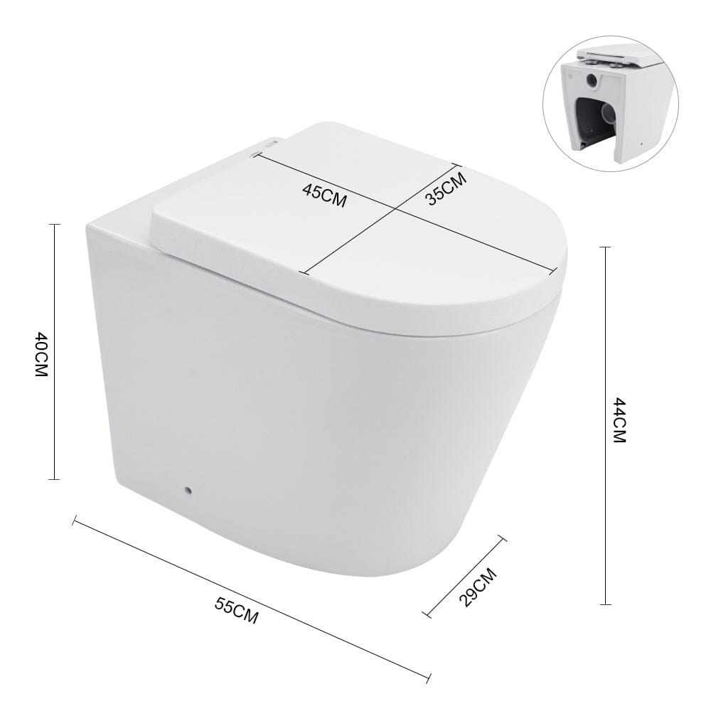 55cm D Wall Mounted Elongated Toilet Toilet Living and Home 