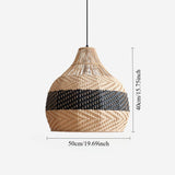 Lightsin Elegant Dual-Tone Handwoven Natural Rattan Pendant Light Lightsin UK 