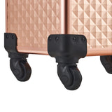 3 in 1 Rose Gold/Black Portable Cosmetic Travel Case with Wheels Makeup Organizers Living and Home 