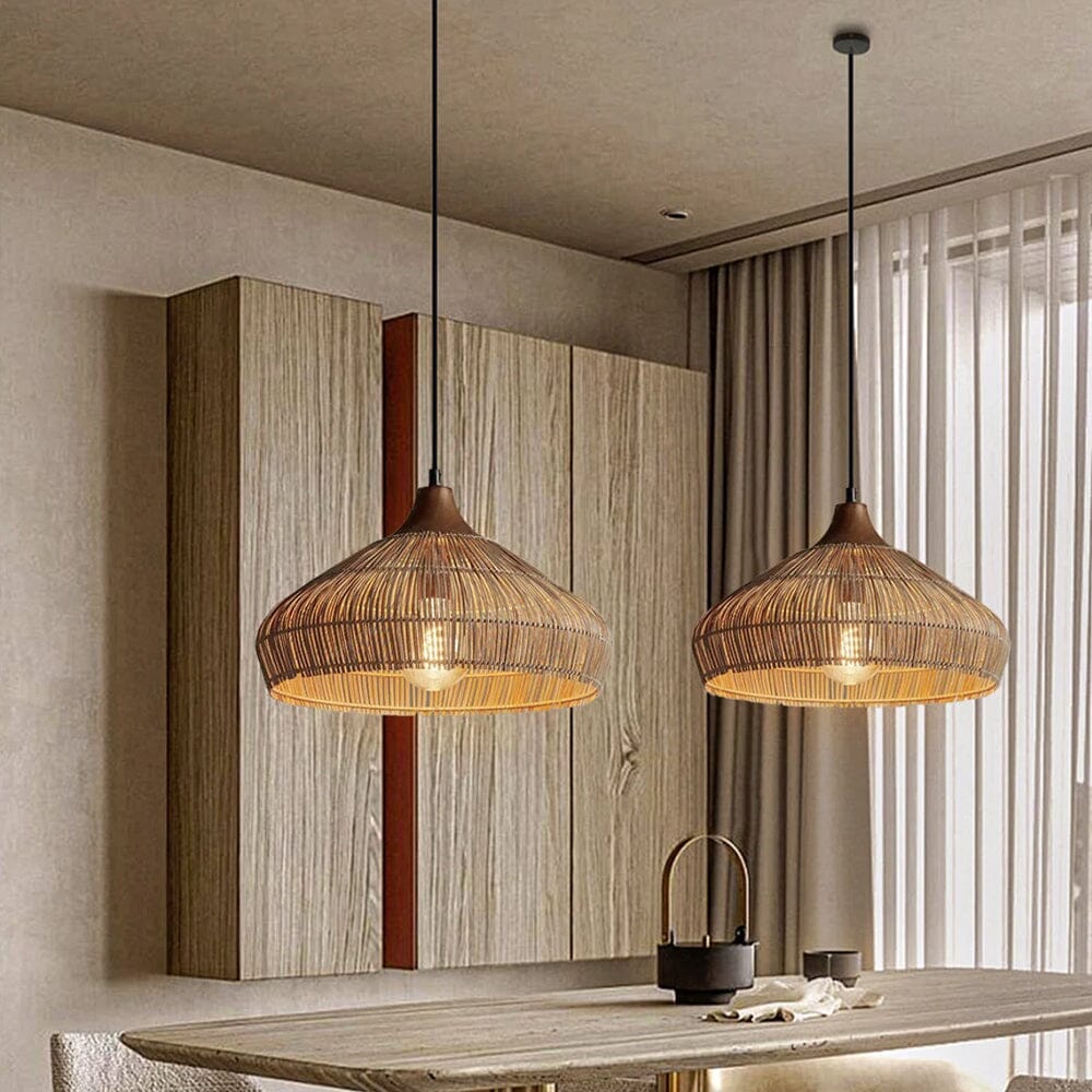 Lightsin Bell-Shaped Handcrafted Bamboo Kitchen Pendant Lighting Lightsin UK 