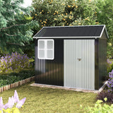 8.3 x 5.4ft Metal Apex Roof Garden Shed Outdoor Storage House Living and Home 