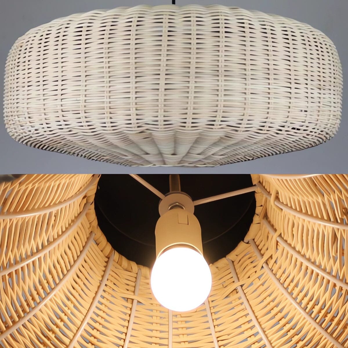 Lightsin Handwoven Rattan Pendant Light Rustic Charm with Elegant Touch Lightsin™ 