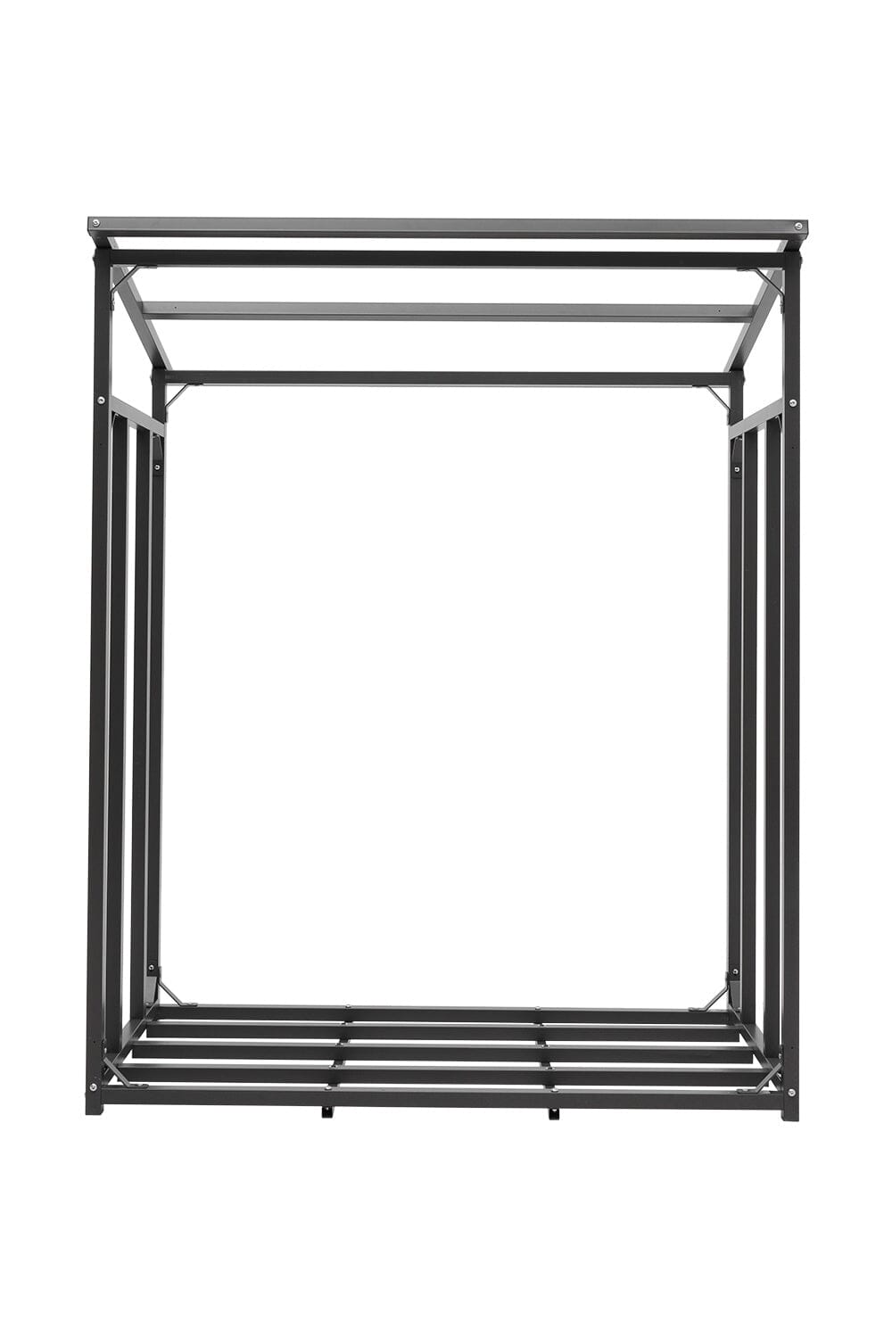 Garden Sanctuary Metal Tube Firewood Rack with PE Cover Roof Garden Sheds Living and Home 