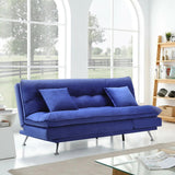 Modern 3-Seater Linen Fabric Sofa Bed with Cushions and 2 Pillows Sofa Beds Living and Home 