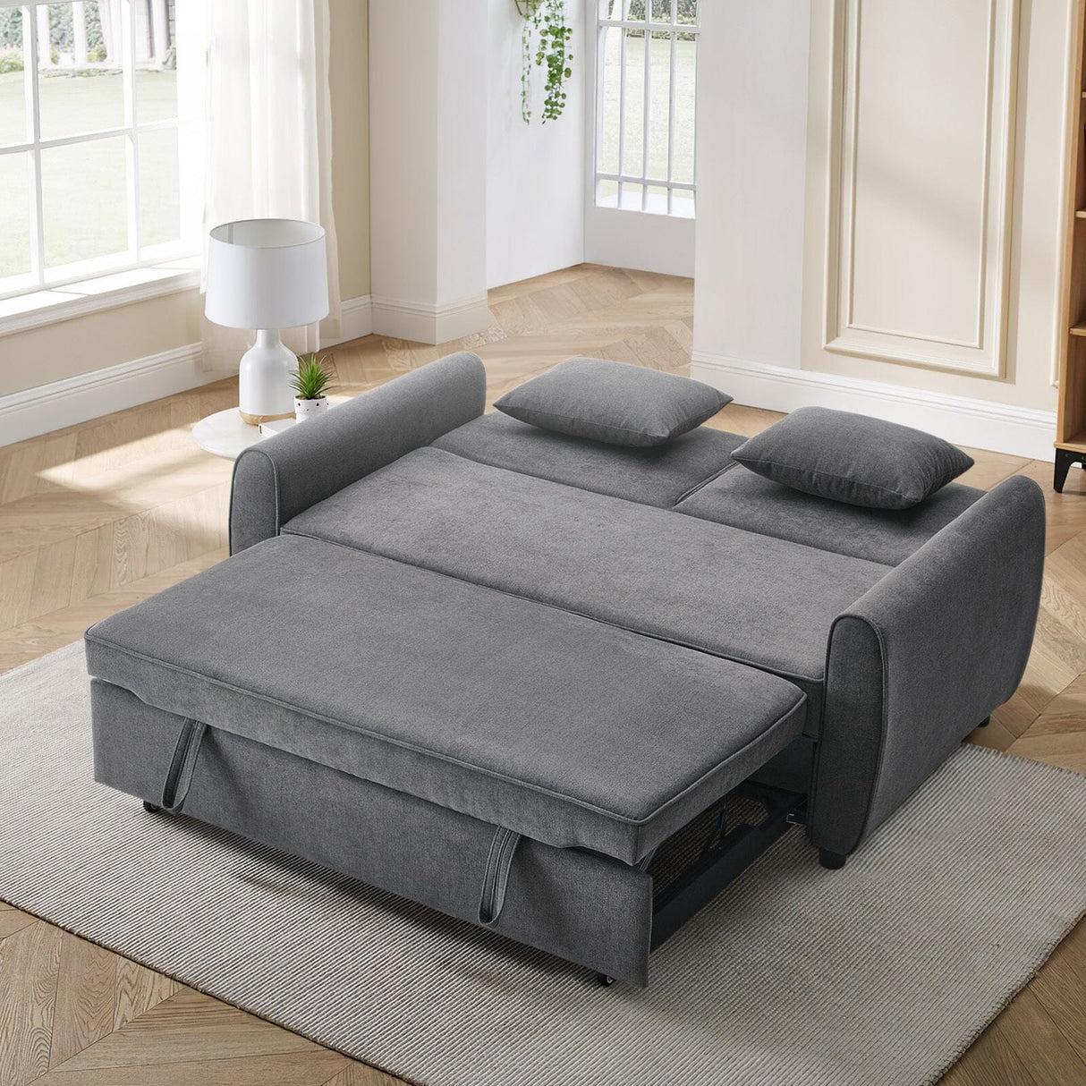 3 in 1 Grey Convertible Sofa Bed lounger 164cm Wide Sofa Beds Living and Home 