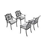 4Pcs Aluminum Outdoor Patio Dining Armchair with Thick Cushions Patio Side Chairs Living and Home 