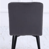 44 cm Height Set of 4 Tufted Modern Armless Dining Chairs with Metal Legs Dining Chairs Living and Home 