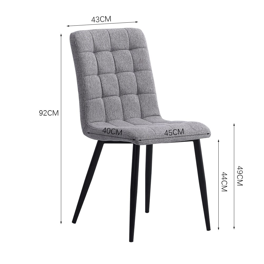 44 cm Height Set of 4 Tufted Modern Armless Dining Chairs with Metal Legs Dining Chairs Living and Home 