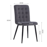 44 cm Height Set of 4 Tufted Modern Armless Dining Chairs with Metal Legs Dining Chairs Living and Home 