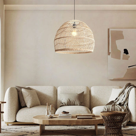 Lightsin Woven Rattan Dome Pendant Light for Rustic Interiors Lightsin UK 