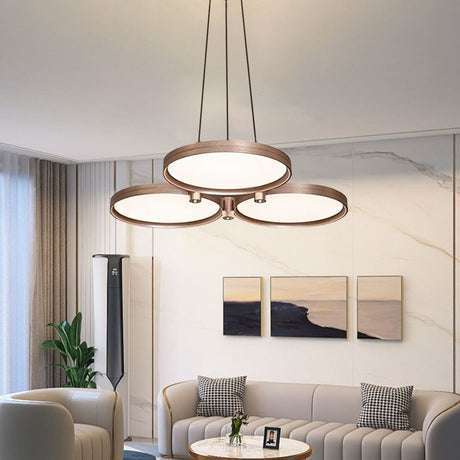 Lightsin Champagne Gold Triple-Ring Stepless Dimming Pendant Light Lightsin UK 