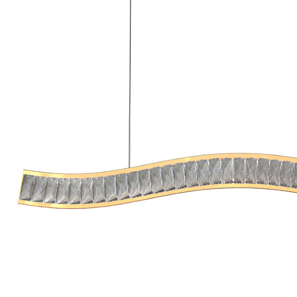 Lightsin Wave Gold Crystal LED Pendant Light for Modern Interiors Lightsin UK 