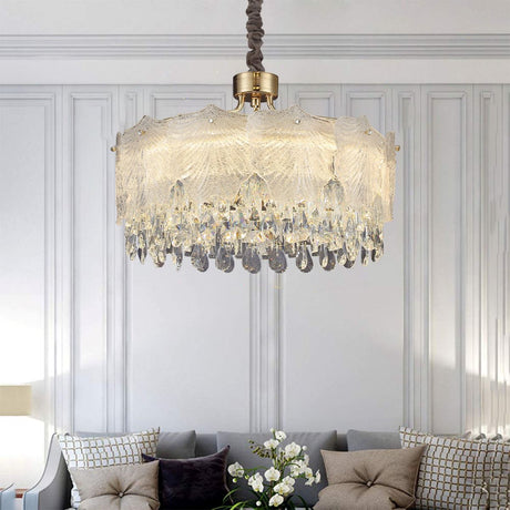 Lightsin Opulent Gold Pendant Light with Crystal Accents Lightsin UK Circle In Stock 