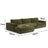 Cottonfy Vintage Corduroy Low Seat Sectional Sofa Living and Home Green Chaise Combo 