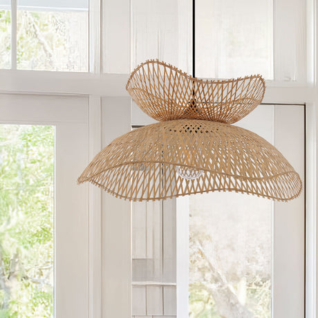 Lightsin Natural Bamboo Woven Pendant Light for Cozy Interiors Lightsin UK In Stock 