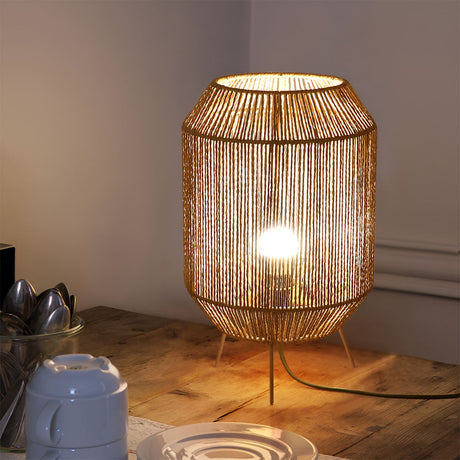 Lightsin Handcrafted Paper Rope Table Lamp Perfect for Living Rooms Lightsin UK 