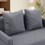 Modern Upholstered Fabric Sofa 2 Seater with 2 Pillows in Grey 2 Seater Sofas Living and Home 