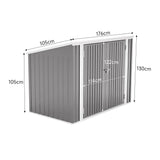 Steel Trash Can Recycle Bin Enclosure Storage Shed Bike & Bin Sheds Living and Home 