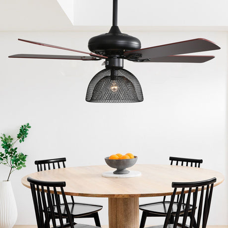 Industrial 5-Blade Ceiling Fan Light with Remote Ceiling Fans Living and Home 