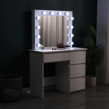 43cm D Hollywood Dressing Table with Large Lighted Mirror Dressing Tables Living and Home 