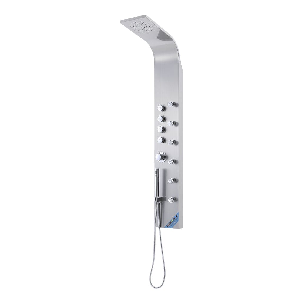 4in1 Contemporary Wall-Mounted Sleek Shower Panel with Body Massage Jets Shower Systems Living and Home 