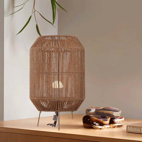 Lightsin Handcrafted Paper Rope Table Lamp Perfect for Living Rooms Lightsin UK 