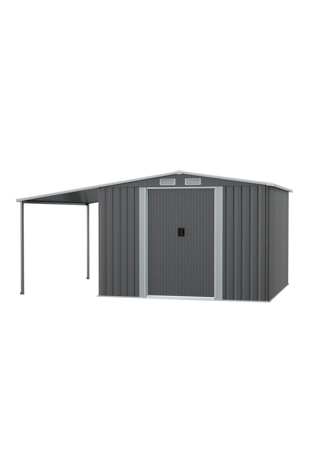 Outdoor Metal Storage Shed with Lean-to Living and Home 