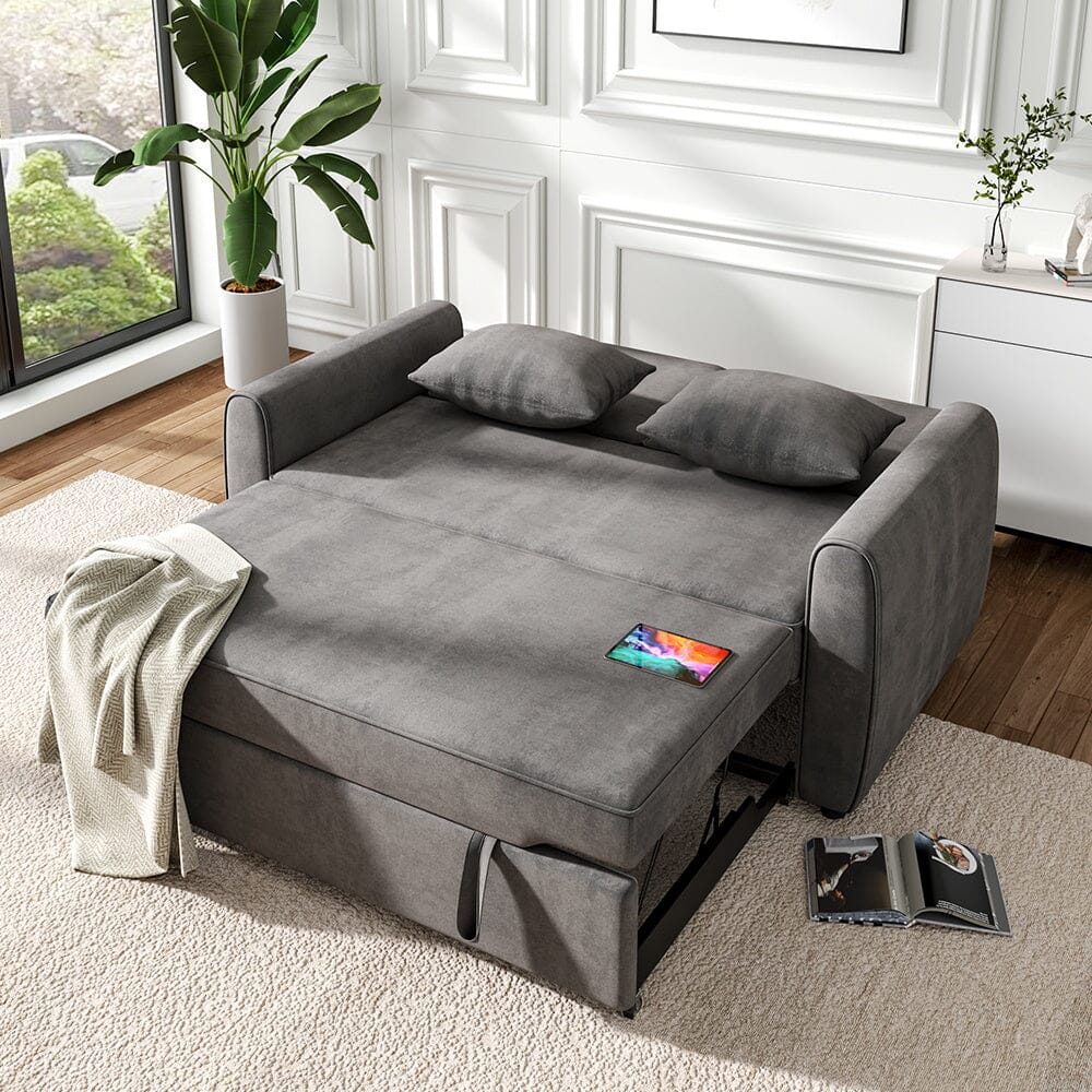 3 in 1 Grey Convertible Sofa Bed lounger 164cm Wide Sofa Beds Living and Home 