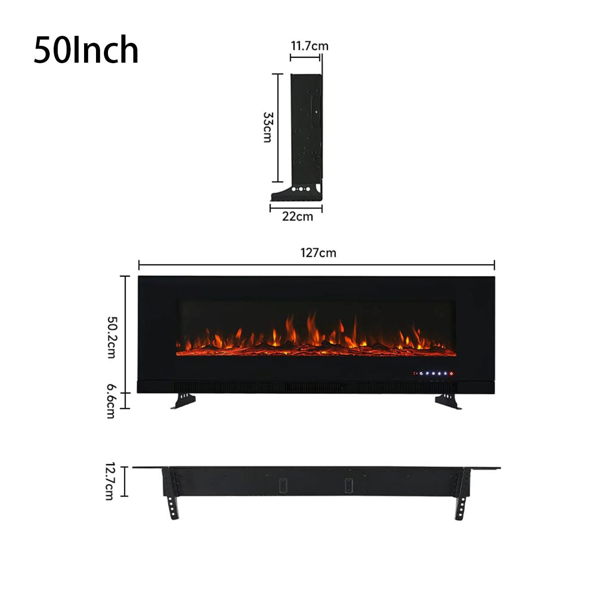 50/60 inch Wall Mounted Electric Fireplaces 5000BTU Inset Fireplace Heater Wall Mounted Fireplaces Living and Home 