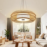 Lightsin Drum-Shaped Hanging LED Bamboo Pendant Light Lightsin UK 60cm Dia 