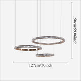 Lightsin Modern Crystal LED Triple-Ring Pendant Light Lightsin UK 