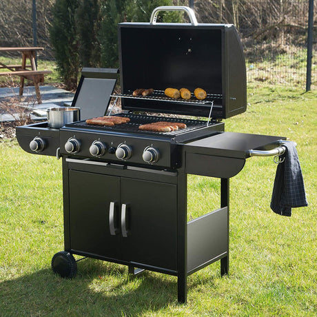 3/4/5-Burner Outdoor Gas Burner with Side Burner Gas Gill Living and Home 5 Burners Black 