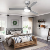 Silver 3 Blade Ceiling Fan with LED Lamp & Remote Control 42Inch Ceiling Fans Living and Home 