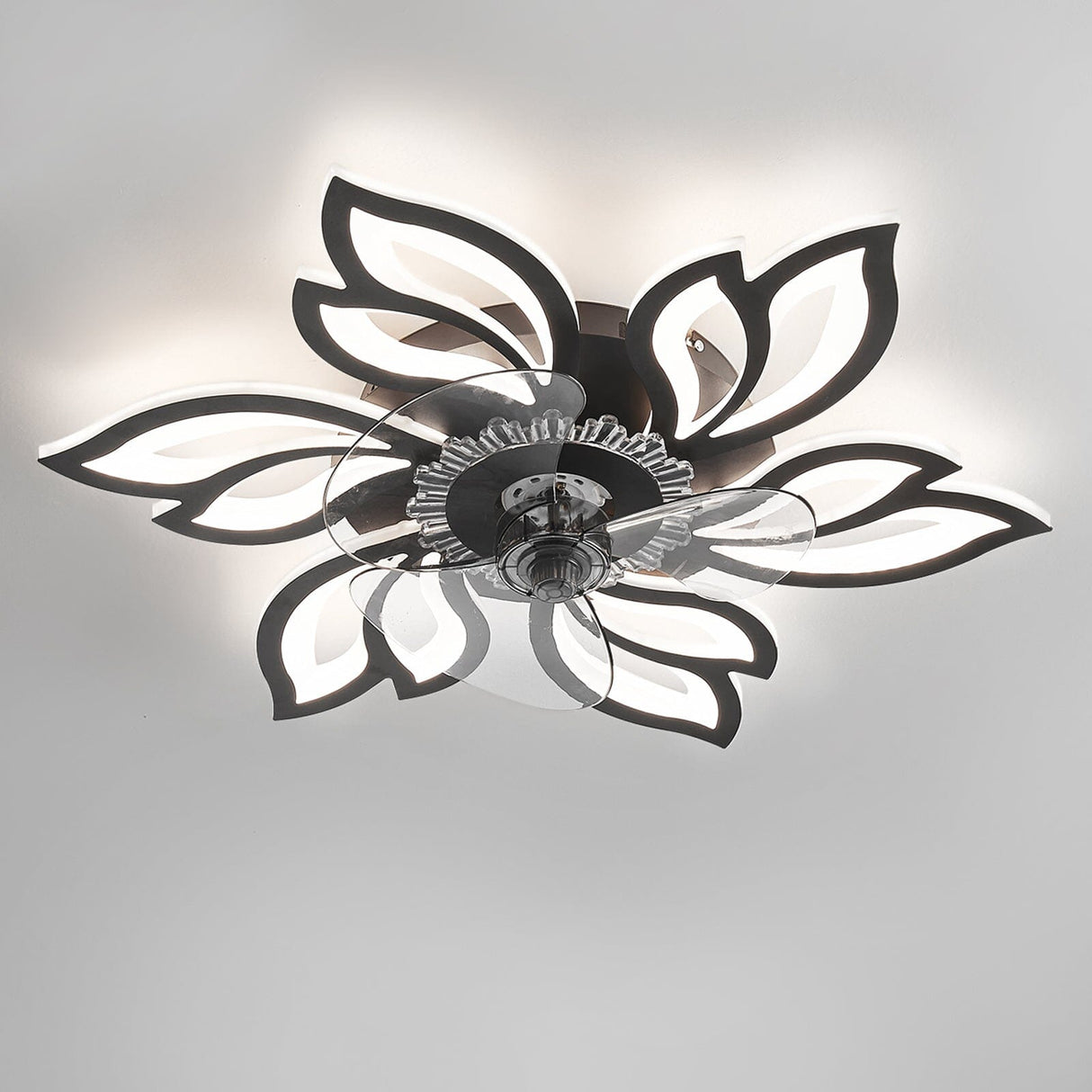 65cm Dia. Modern Flower Shape Ceiling Fan with Light Ceiling Fans Living and Home 