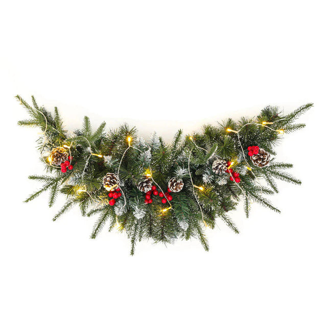 Artificial Christmas Mantel Swag with LED Warm White Lights (Discount) Living and Home 