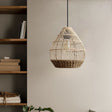 Lightsin Handwoven Boho Teardrop Design Rattan Iron Pendant Light Lightsin UK 