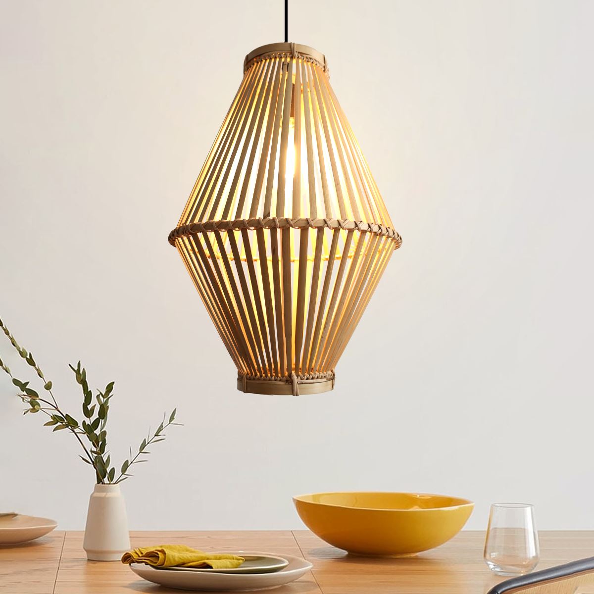 Lightsin Sustainable Geometric Bamboo Pendant Light Lightsin UK 